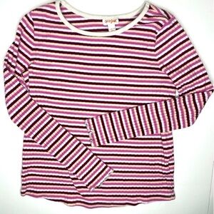 Cat & Jack Ribbed Long Sleeve Striped Soft Shirt sz 10-12